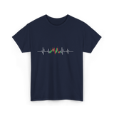 Heartbeat Trading Candlestick T-Shirt - Navy