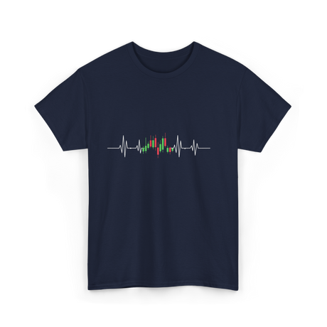 Heartbeat Trading Candlestick T-Shirt - Navy