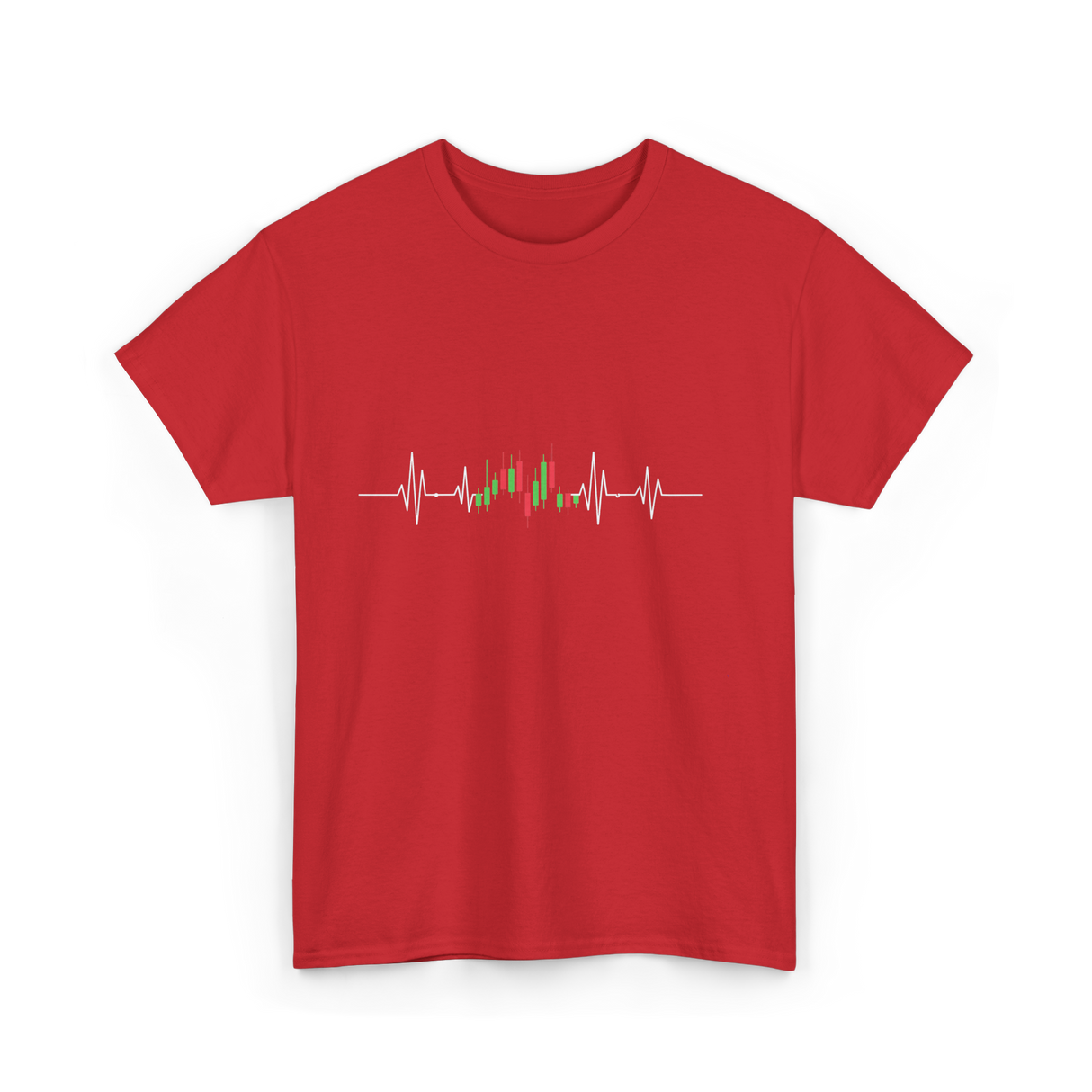 Heartbeat Trading Candlestick T-Shirt - Red