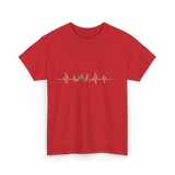 Heartbeat Trading Candlestick T-Shirt - Red