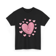 Hearts Kids Valentines Day Love T-Shirt - Black