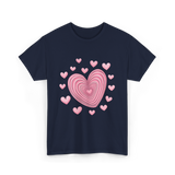 Hearts Kids Valentines Day Love T-Shirt - Navy