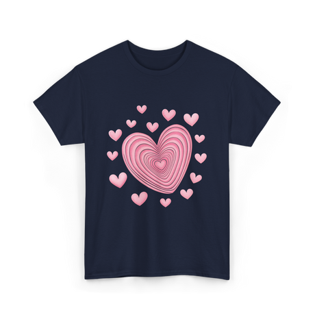 Hearts Kids Valentines Day Love T-Shirt - Navy