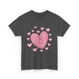 Hearts Kids Valentines Day Love T-Shirt - Dark Heather