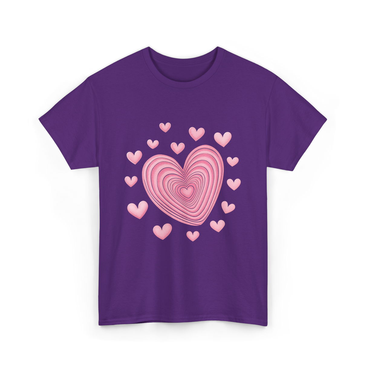 Hearts Kids Valentines Day Love T-Shirt - Purple