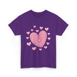 Hearts Kids Valentines Day Love T-Shirt - Purple