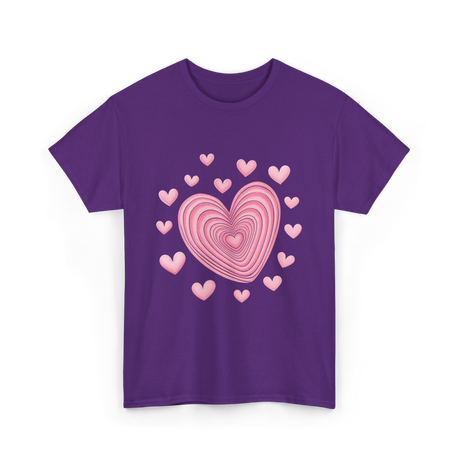 Hearts Kids Valentines Day Love T-Shirt - Purple