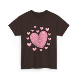 Hearts Kids Valentines Day Love T-Shirt - Dark Chocolate