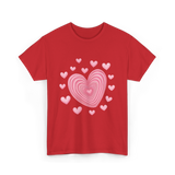 Hearts Kids Valentines Day Love T-Shirt - Red