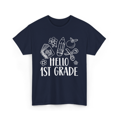 Hello 1st Grade School Pupil T-Shirt - Navy