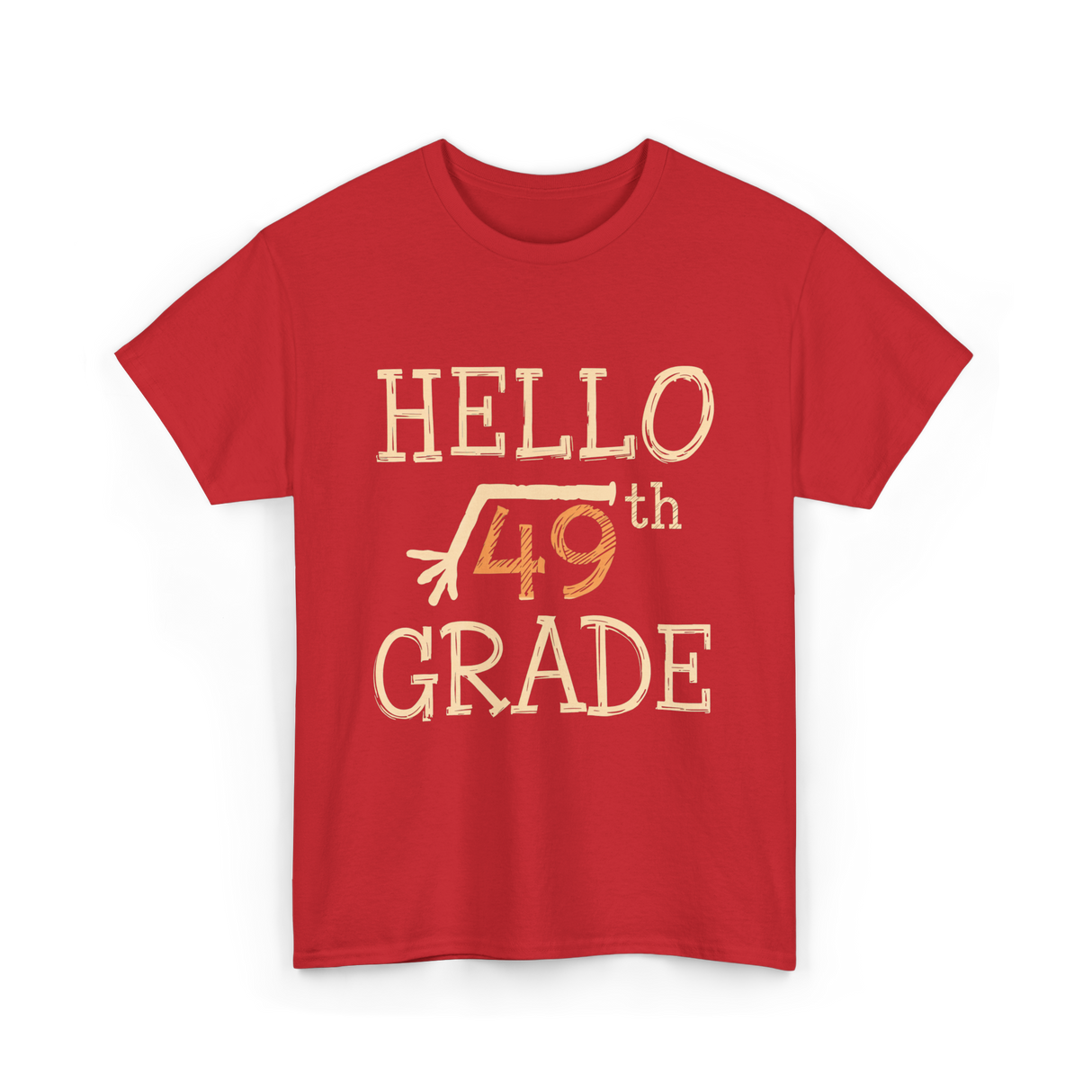 Hello 49th Grade Math T-Shirt - Red