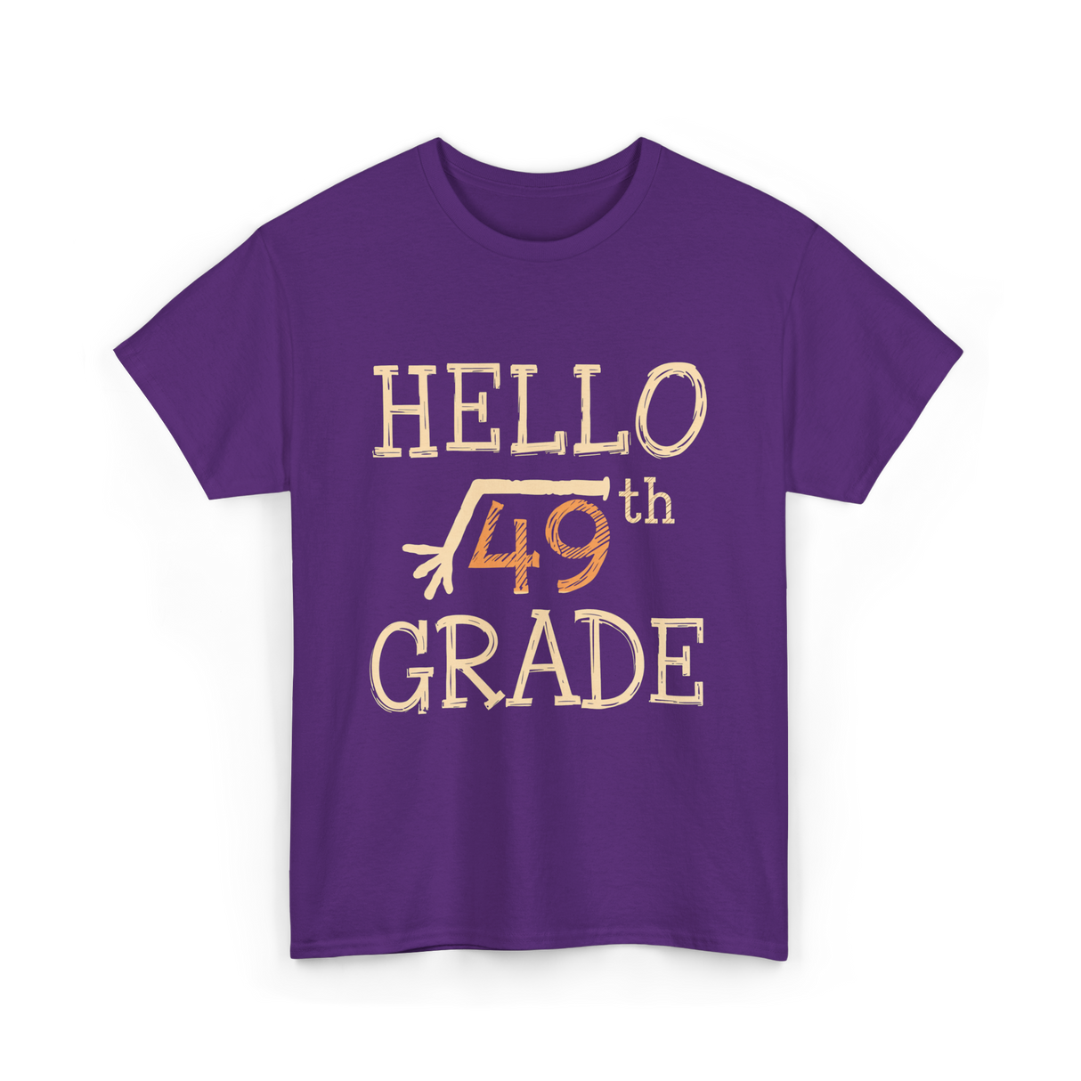 Hello 49th Grade Math T-Shirt - Purple