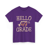 Hello 49th Grade Math T-Shirt - Purple