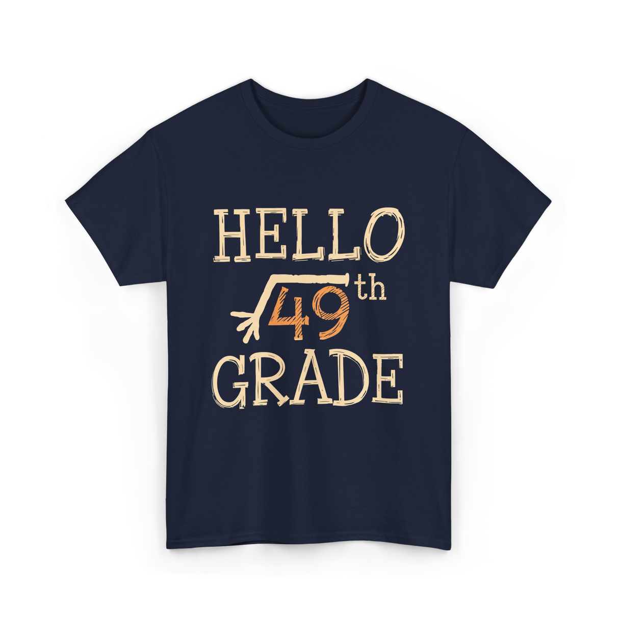 Hello 49th Grade Math T-Shirt - Navy