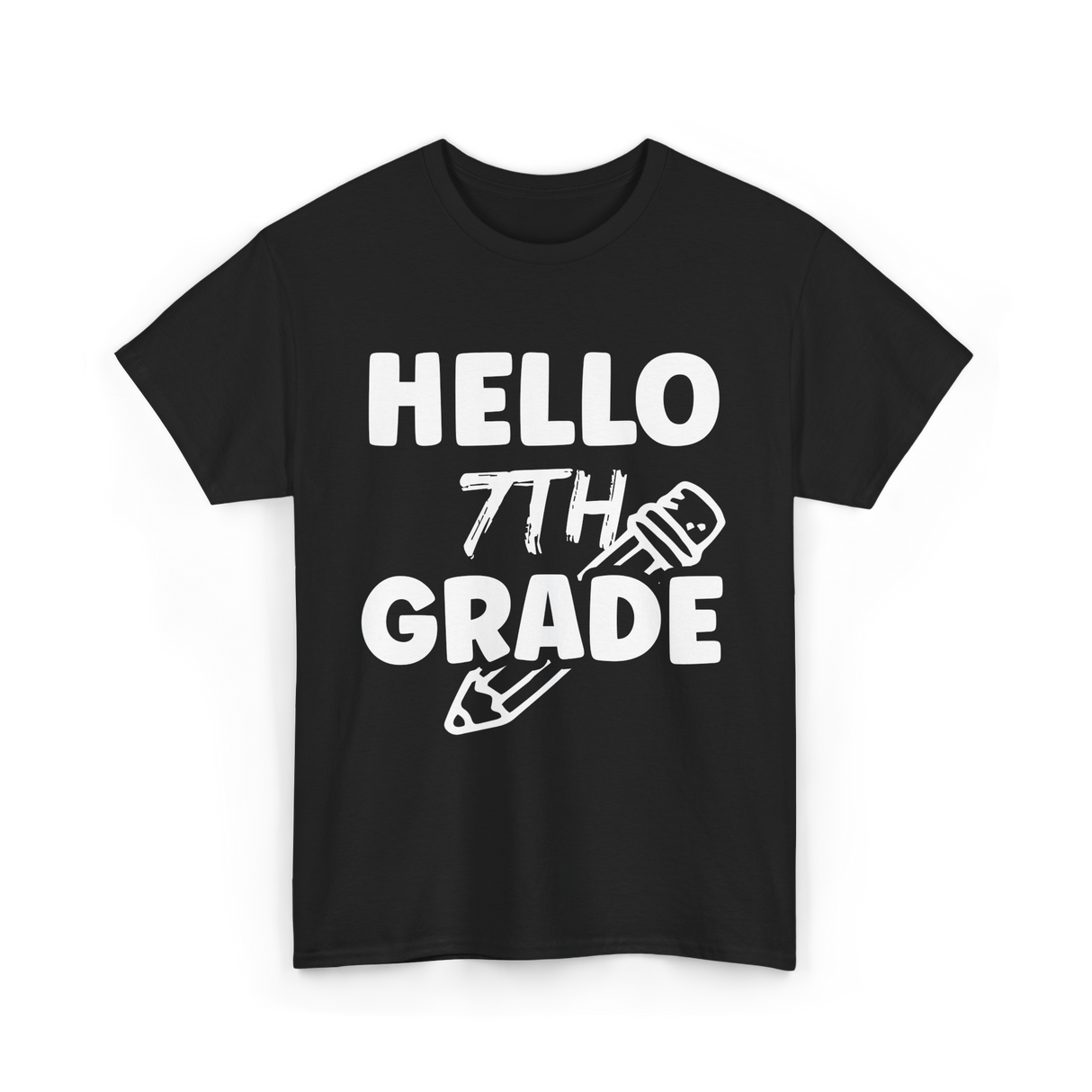 Hello 7th Grade Education Student T-Shirt - Black