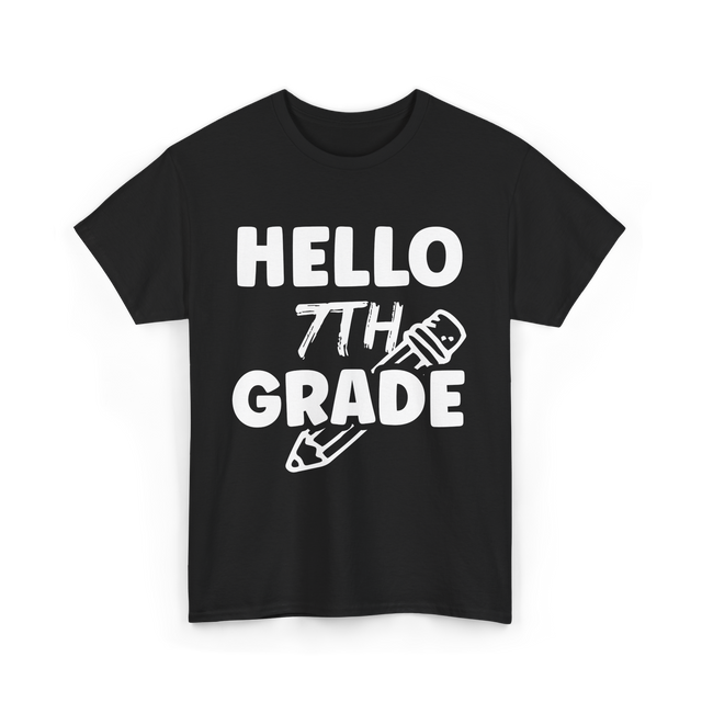 Hello 7th Grade Education Student T-Shirt - Black