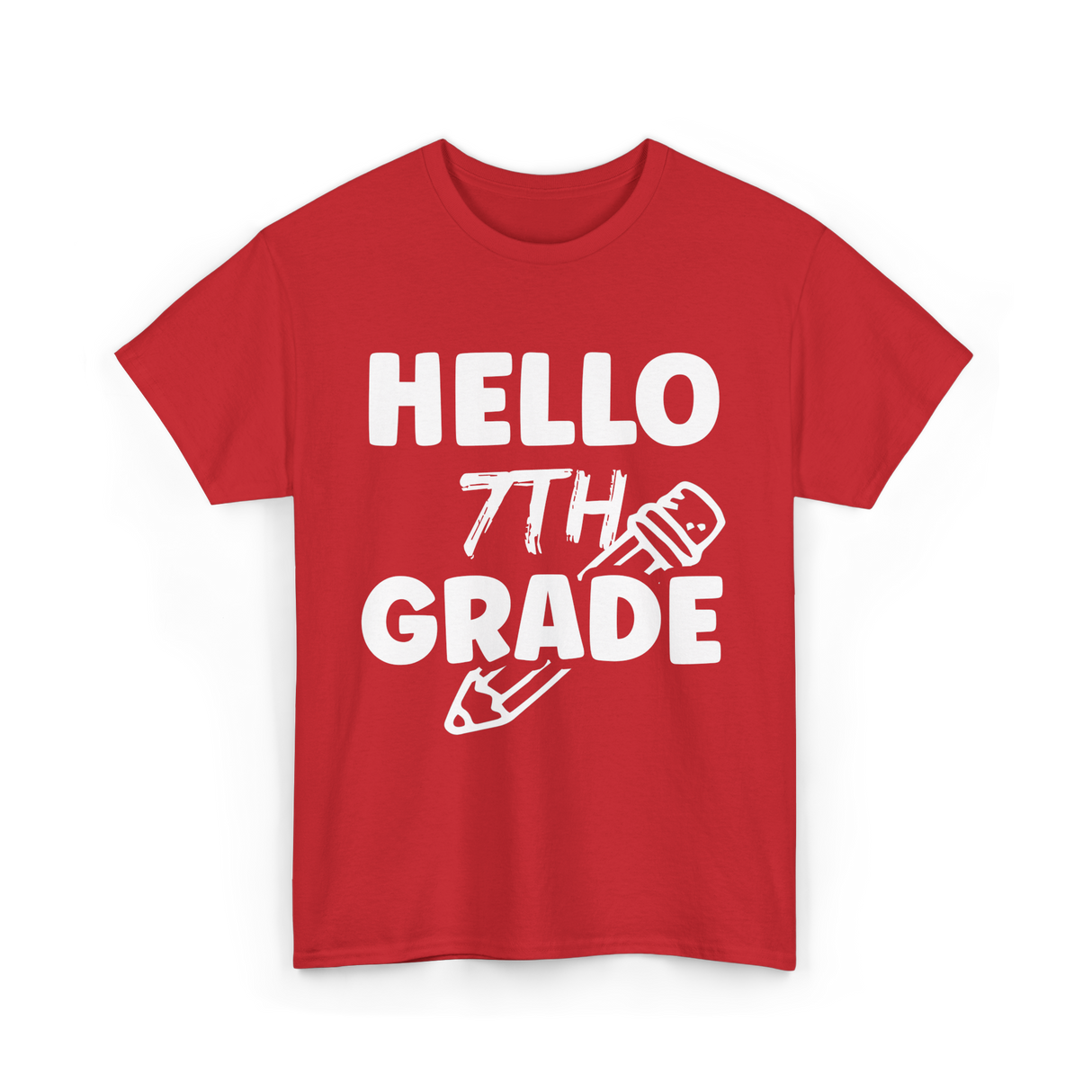 Hello 7th Grade Education Student T-Shirt - Red