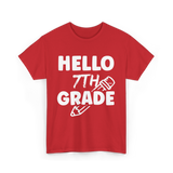 Hello 7th Grade Education Student T-Shirt - Red