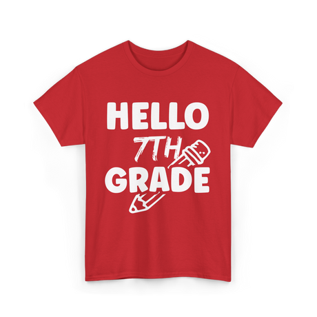 Hello 7th Grade Education Student T-Shirt - Red