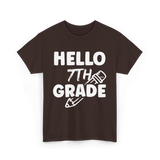 Hello 7th Grade Education Student T-Shirt - Dark Chocolate