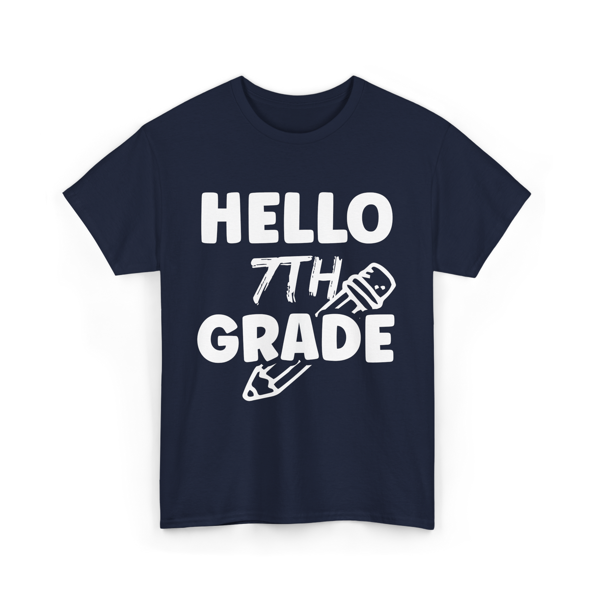 Hello 7th Grade Education Student T-Shirt - Navy