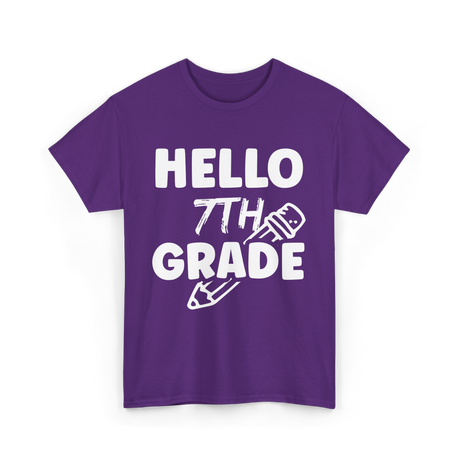 Hello 7th Grade Education Student T-Shirt - Purple