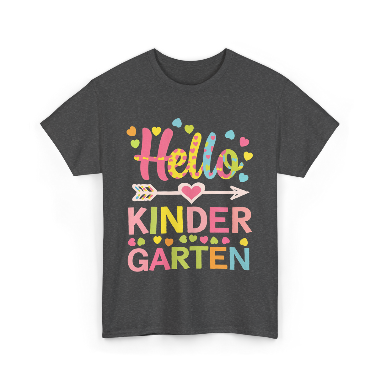 Hello Kinder Kindergarten Teacher T-Shirt - Dark Heather