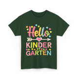 Hello Kinder Kindergarten Teacher T-Shirt - Forest Green