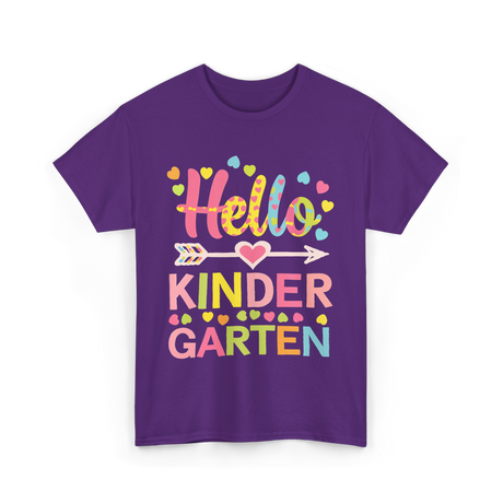 Hello Kinder Kindergarten Teacher T-Shirt - Purple