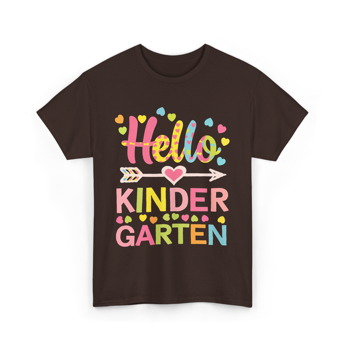 Hello Kinder Kindergarten Teacher T-Shirt - Dark Chocolate