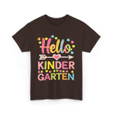 Hello Kinder Kindergarten Teacher T-Shirt - Dark Chocolate