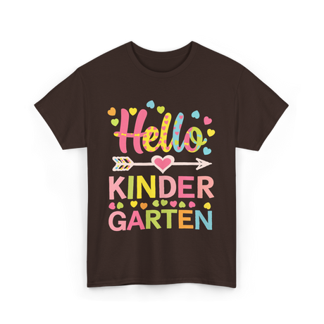 Hello Kinder Kindergarten Teacher T-Shirt - Dark Chocolate