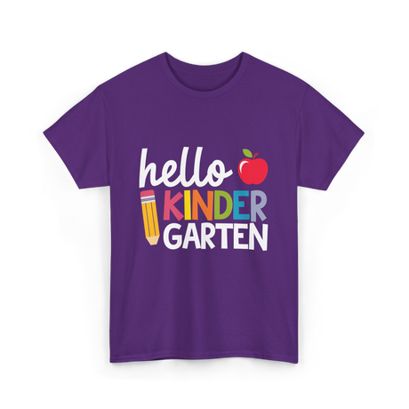 Hello Kindergarten Kinder School T-Shirt - Purple