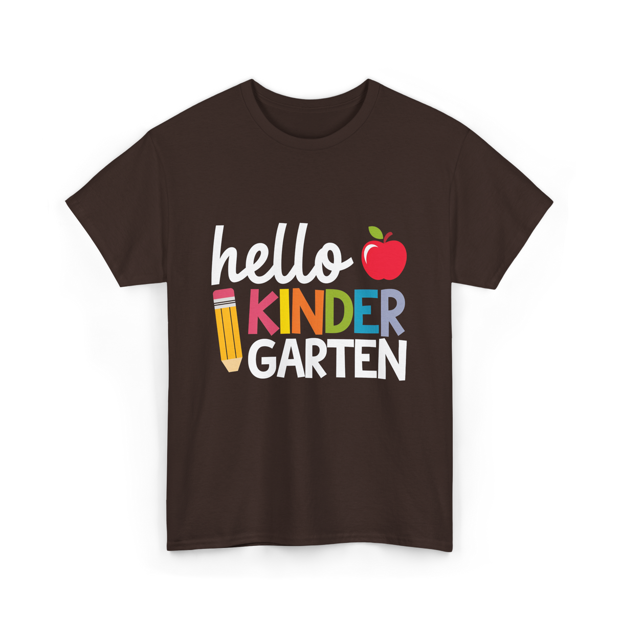 Hello Kindergarten Kinder School T-Shirt - Dark Chocolate