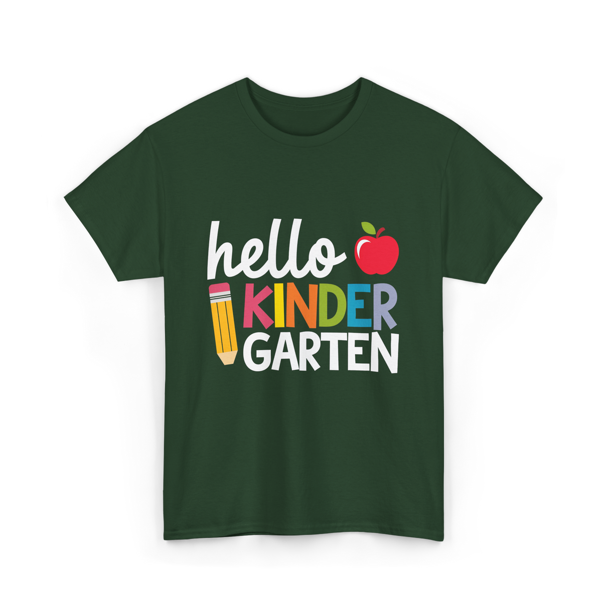 Hello Kindergarten Kinder School T-Shirt - Forest Green