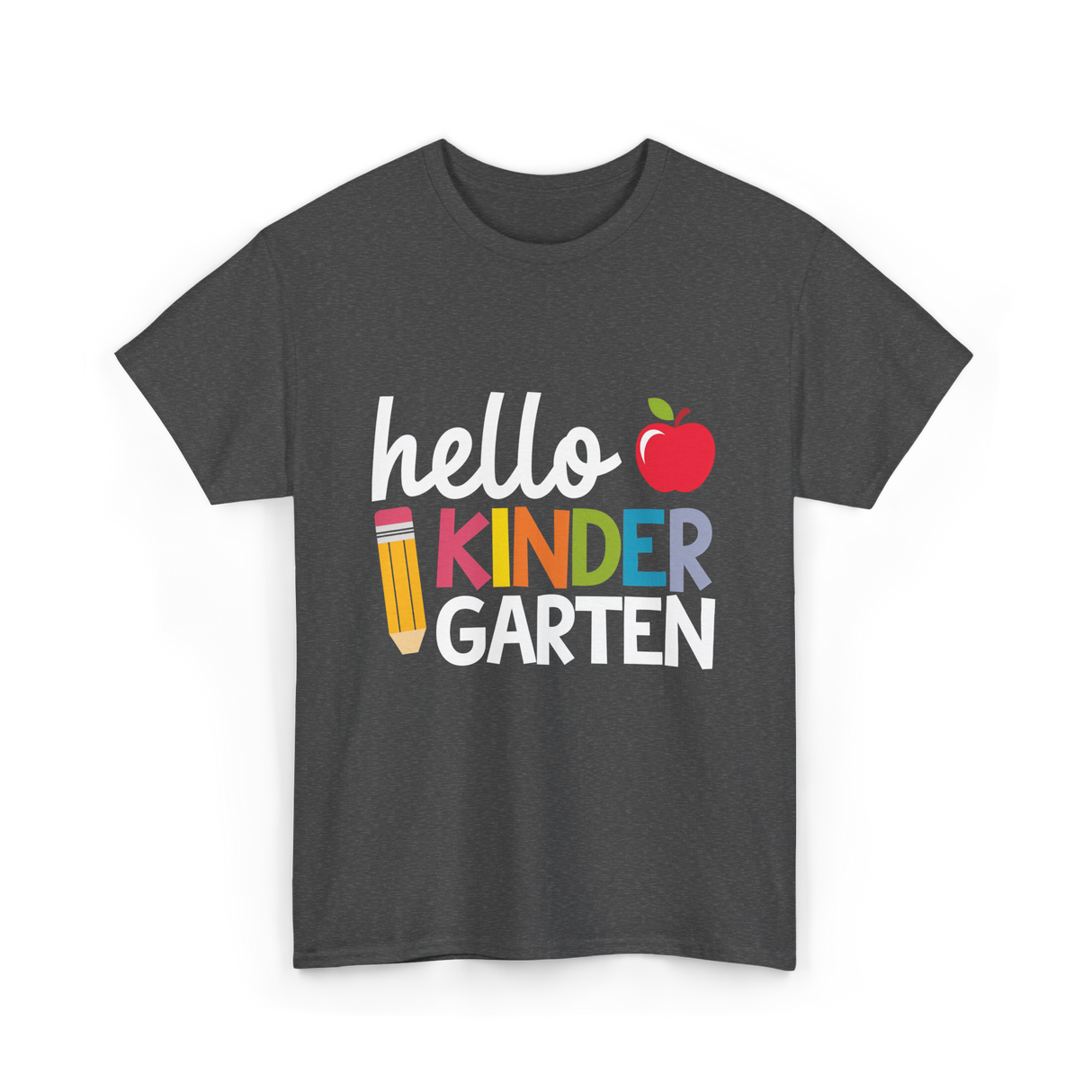 Hello Kindergarten Kinder School T-Shirt - Dark Heather