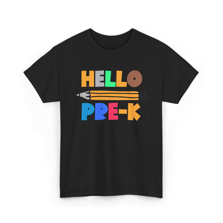 Hello Pre K Kindergarten Kids T-Shirt - Black