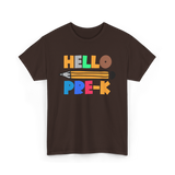 Hello Pre K Kindergarten Kids T-Shirt - Dark Chocolate