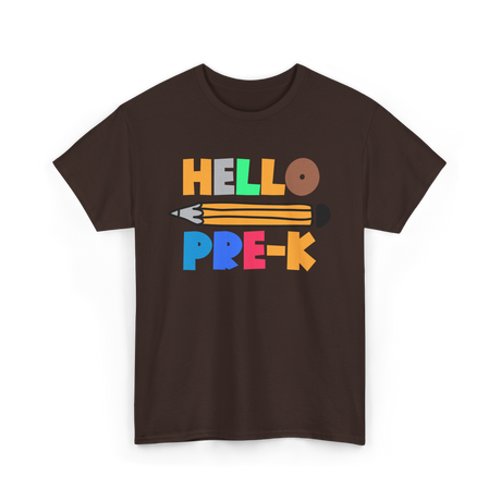 Hello Pre K Kindergarten Kids T-Shirt - Dark Chocolate