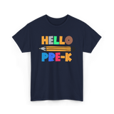 Hello Pre K Kindergarten Kids T-Shirt - Navy