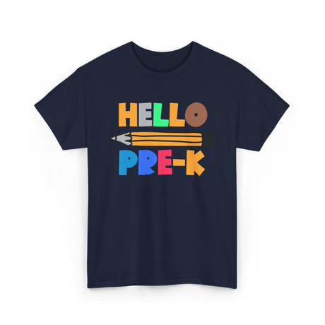 Hello Pre K Kindergarten Kids T-Shirt - Navy