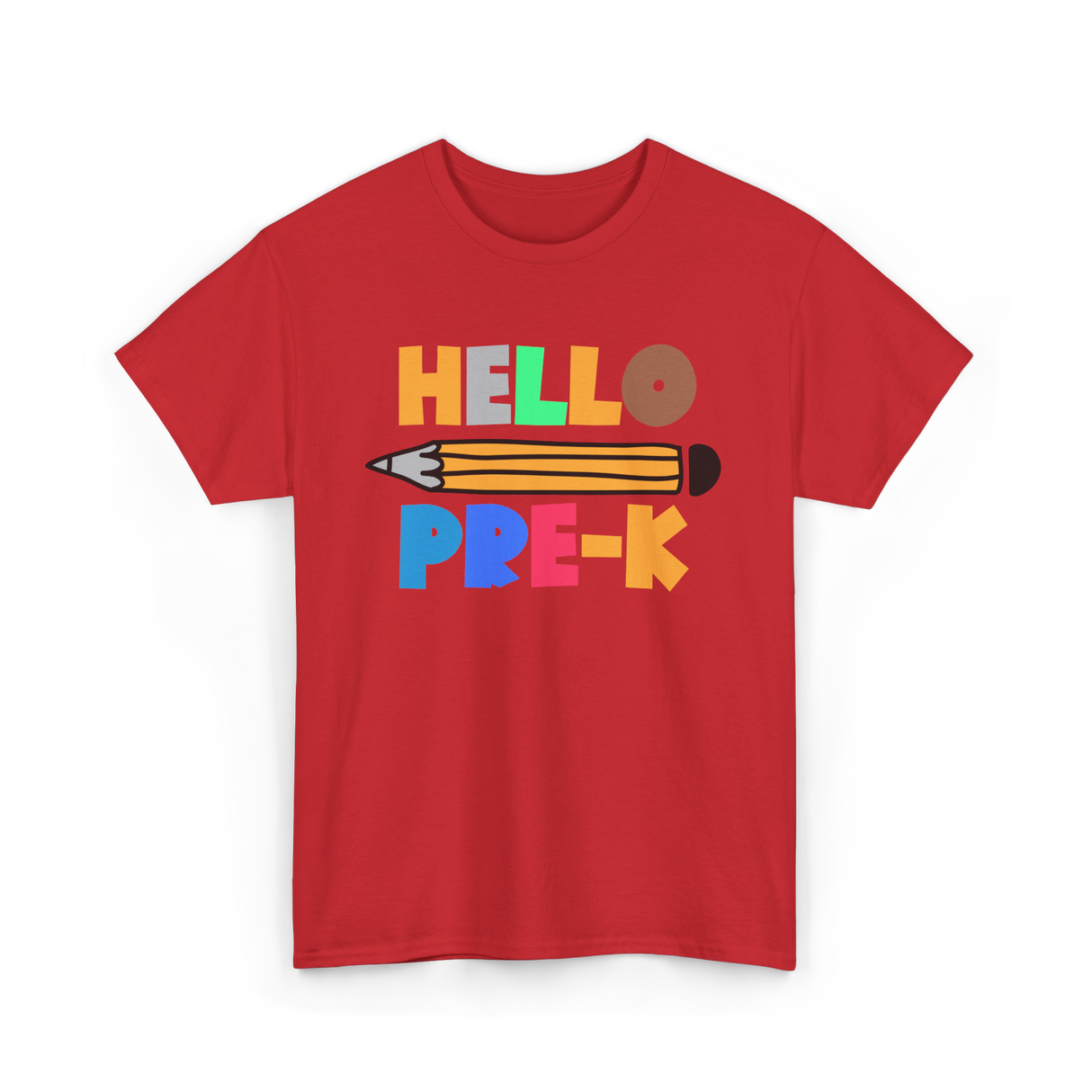 Hello Pre K Kindergarten Kids T-Shirt - Red