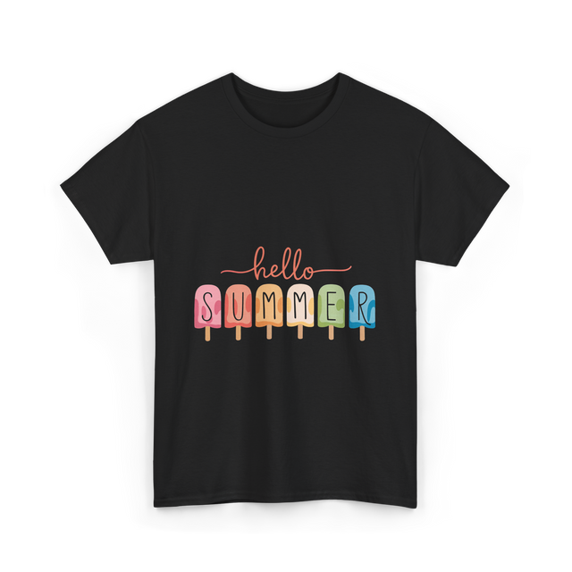 Hello Summer Popsicle Summer T-Shirt - Black