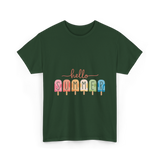 Hello Summer Popsicle Summer T-Shirt - Forest Green