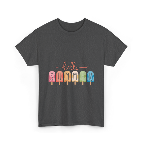 Hello Summer Popsicle Summer T-Shirt - Dark Heather