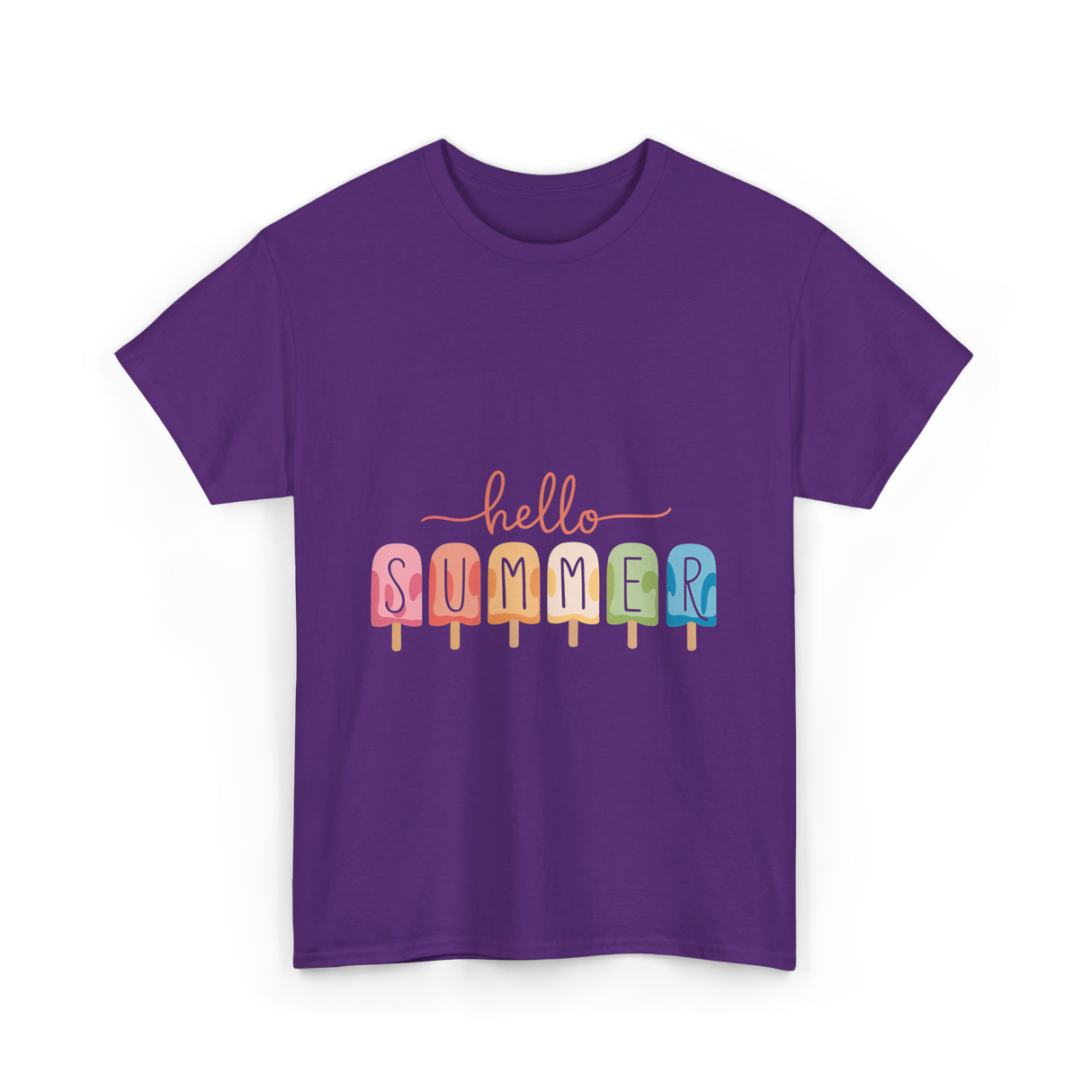 Hello Summer Popsicle Summer T-Shirt - Purple