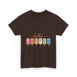 Hello Summer Popsicle Summer T-Shirt - Dark Chocolate