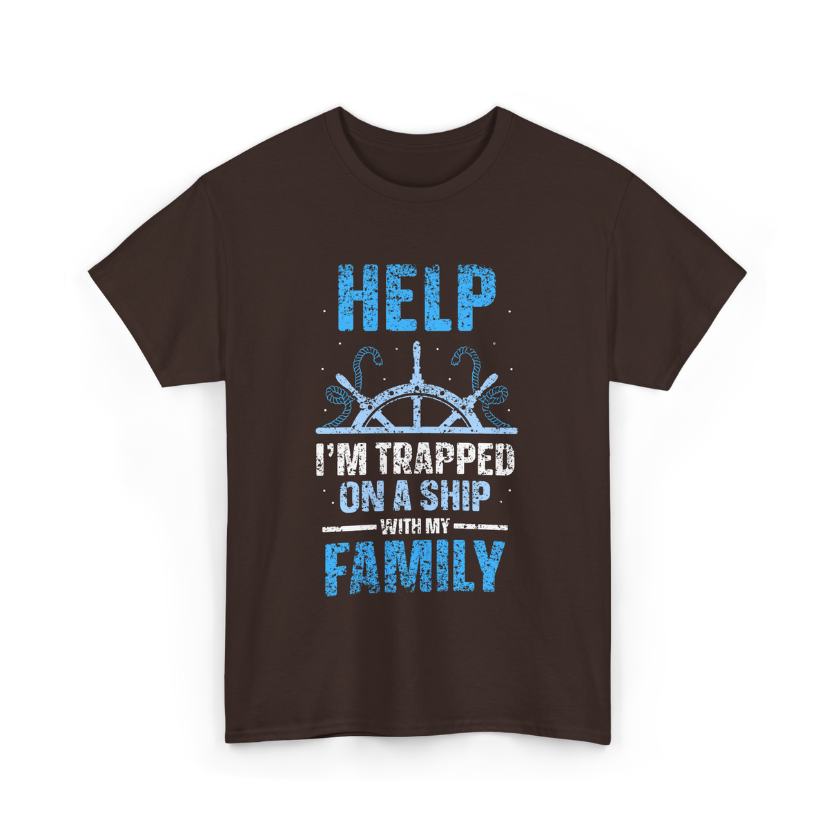 Help I'm Trapped Family Cruise T-Shirt - Dark Chocolate