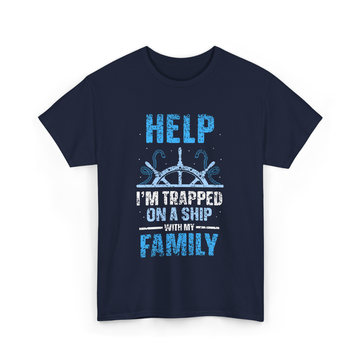 Help I'm Trapped Family Cruise T-Shirt - Navy