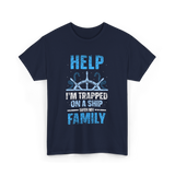 Help I'm Trapped Family Cruise T-Shirt - Navy